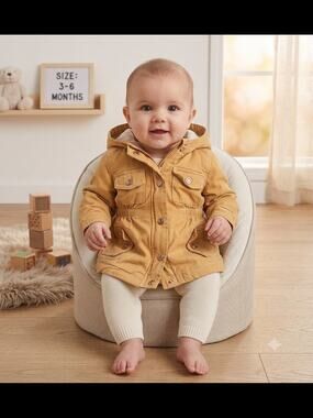 Nannette Golden Mustard Hooded Button-Front Jacket